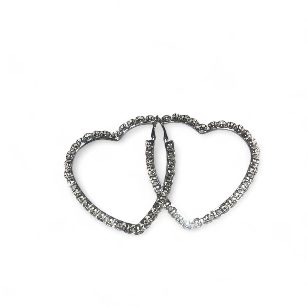Elegant Silver Heart-Shaped Earrings